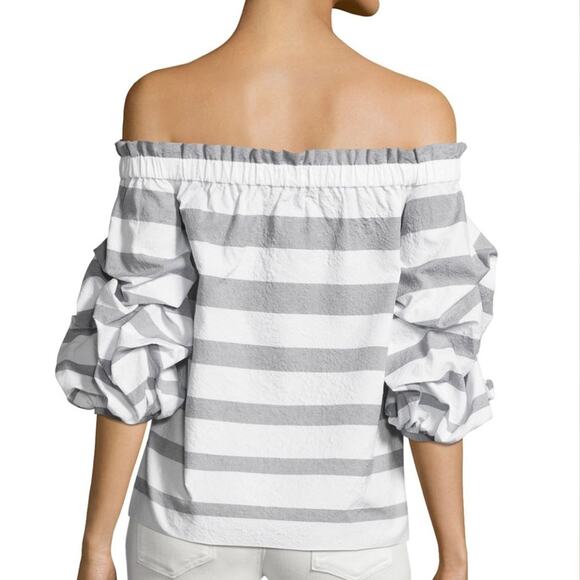 ALEXIS Juneau Wide-Stripe Off-the-Shoulder Top XS - Picture 4 of 11